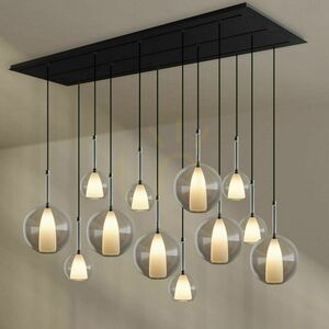 Ljuskrona s.luce Belluna transparent glas metall 12-armar 3 rader small 2