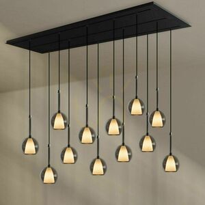 Ljuskrona s.luce Belluna transparent glas metall 12-armar 3 rader small 5