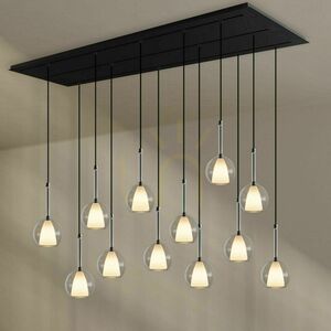 Ljuskrona s.luce Belluna transparent glas metall 12-armar 3 rader small 7