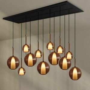 Ljuskrona s.luce Belluna transparent glas metall 12-armar 3 rader small 0