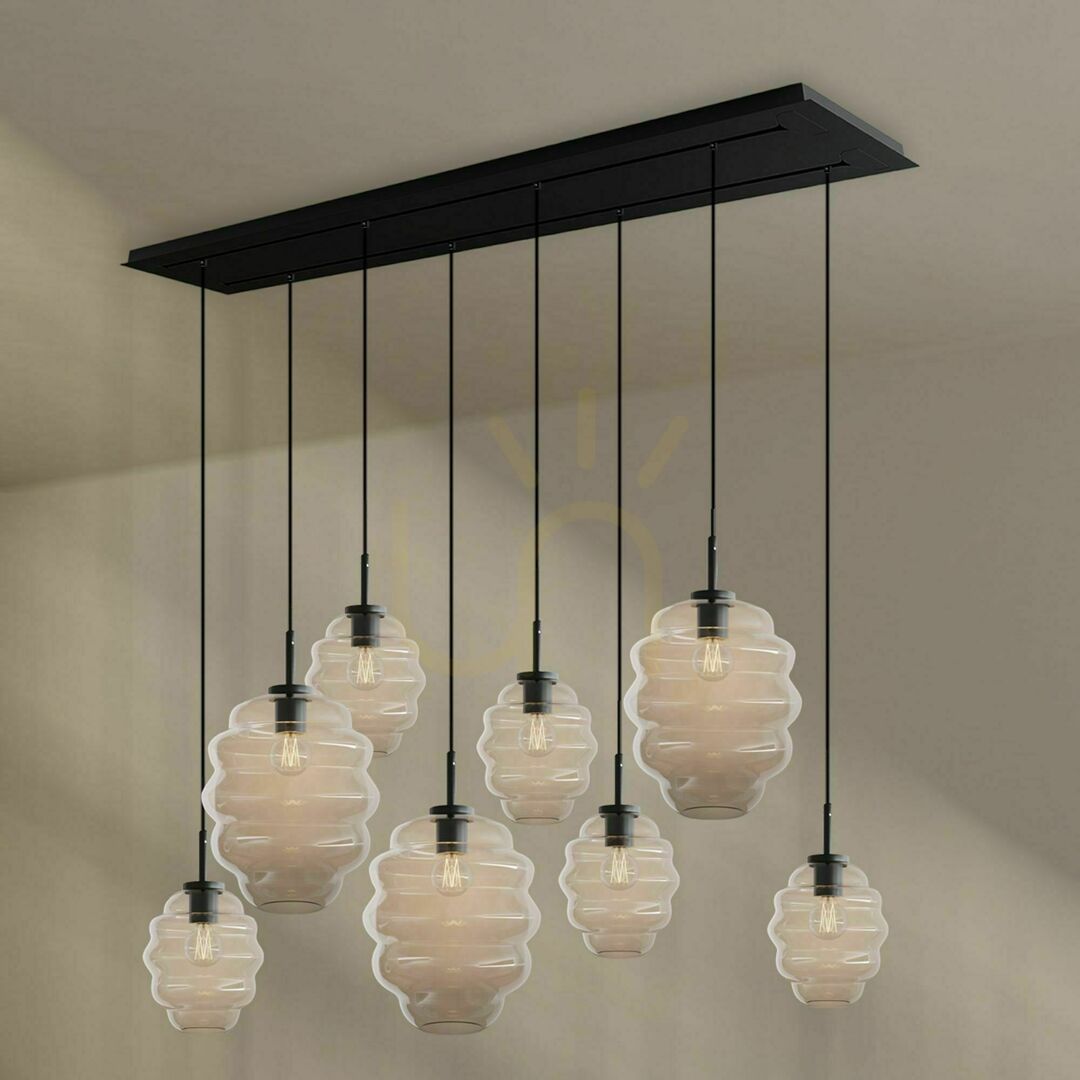 Visa Ljuskrona s.luce Echos 8-armad glas metall transparent Ø18/25 cm Ljuskrona s.luce Echos 8-armad glas metall transparent Ø18/25 cm