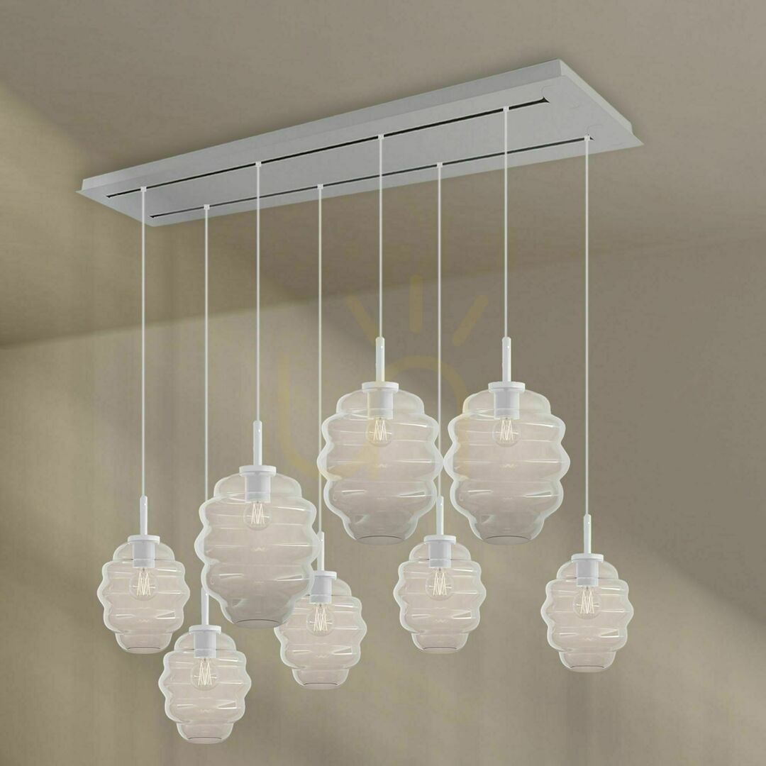Visa Ljuskrona s.luce Echos 8-armad glas metall transparent Ø18/25 cm Ljuskrona s.luce Echos 8-armad glas metall transparent Ø18/25 cm