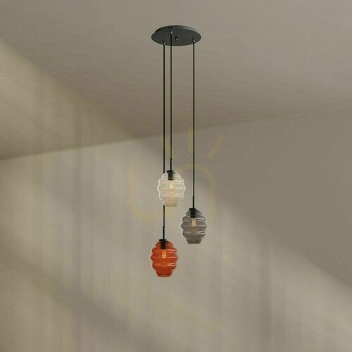 Kontrollera Ljuskrona s.luce Echos 3-armad gallerilampa flerfärgad Ø 40 cm