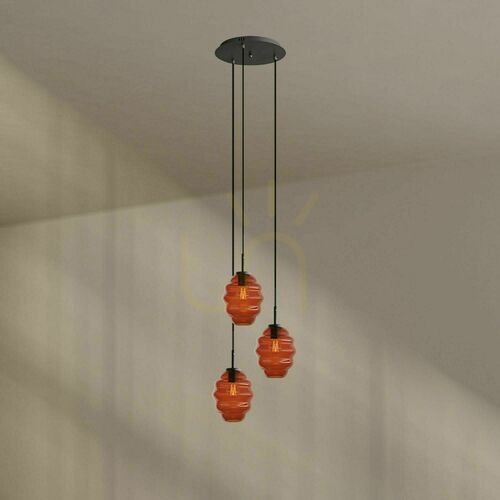 Kontrollera Ljuskrona s.luce Echos 3-armad svart glas metall Ø 40 cm