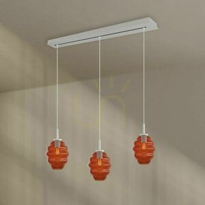 Ljuskrona s.luce Echos 3-ljus vit glas metall Ø18 cm small 5
