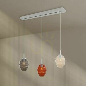 Ljuskrona s.luce Echos 3-ljus vit glas metall Ø18 cm small 9