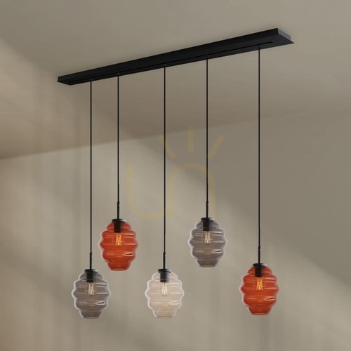 Kontrollera Ljuskrona s.luce Echos 5-armad flerfärgad Ø18 cm E27 minimalistisk