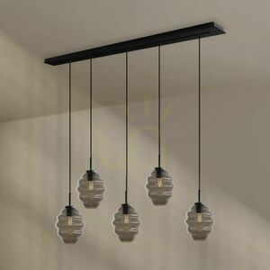 Ljuskrona s.luce Echos svart 5-armad glas metall E27 150 cm 18 cm 12 Ljuskrona s.luce Echos svart 5-armad glas metall E27 150 cm 18 cm small 12