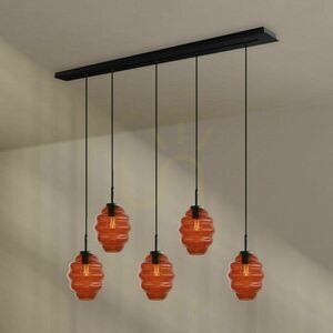 Ljuskrona s.luce Echos vit glas metall 5 ljuspunkter E27 Ø18 cm small 11
