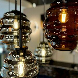 Ljuskrona s.luce Echos vit glas metall 5 ljuspunkter E27 Ø18 cm small 4