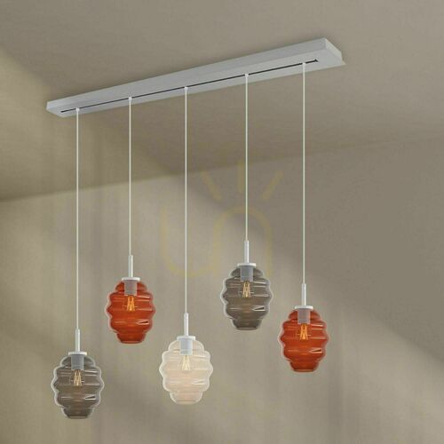 Kontrollera Ljuskrona s.luce Echos 5-armad flerfärgad 18 cm E27 minimalistisk