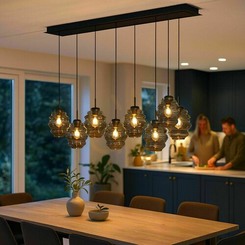 Kontrollera s.luce Echos ljuskrona vit glas metall 8 ljuspunkter Ø18 cm