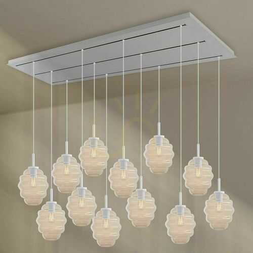 Kontrollera Ljuskrona s.luce Echos 12-armad transparent glas 18 cm, oval, modern