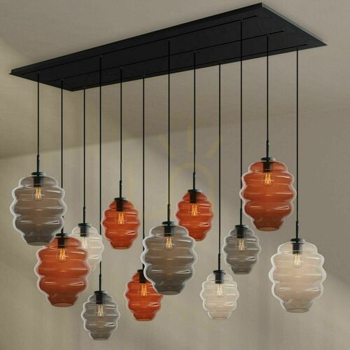 Kontrollera Ljuskrona s.luce Echos med 12 ljuspunkter Ø 18/25 cm flerfärgad minimalistisk