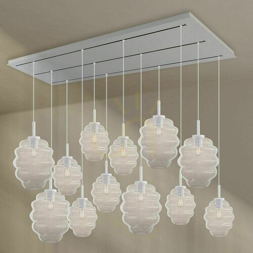 Kontrollera Ljuskrona s.luce Echos 12-armad glas metall transparent Ø18/25 cm