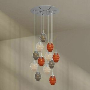s.luce Echos pendellampa med 12 ljuskällor, flerfärgad, svarta kablar, Ø 80 cm small 9
