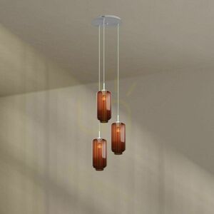 Ljuskrona s.luce Velo 3-ljus glas transparent E27 modern 18 cm small 6