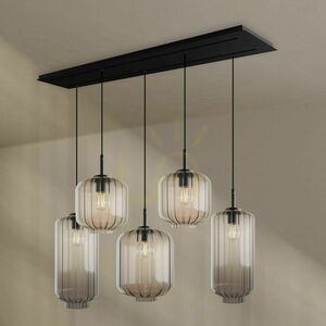 Ljuskrona s.luce Velo 5 ljuspunkter glas transparent E27 moderna matsal small 5