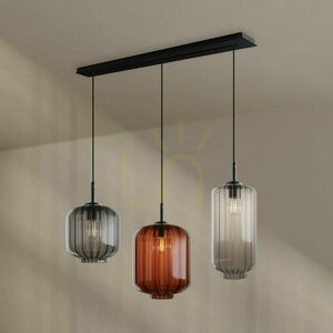 Pendel s.luce Velo 3×E27, klarglas Ø 18/20/25 cm, svart baldakin 120 cm small 4
