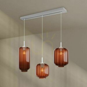 Pendel s.luce Velo 3×E27, klarglas Ø 18/20/25 cm, svart baldakin 120 cm small 5
