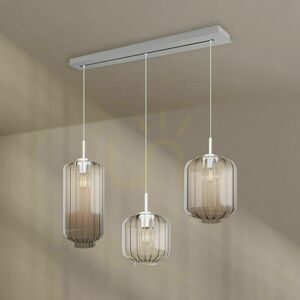 Pendel s.luce Velo 3×E27, klarglas Ø 18/20/25 cm, svart baldakin 120 cm small 8