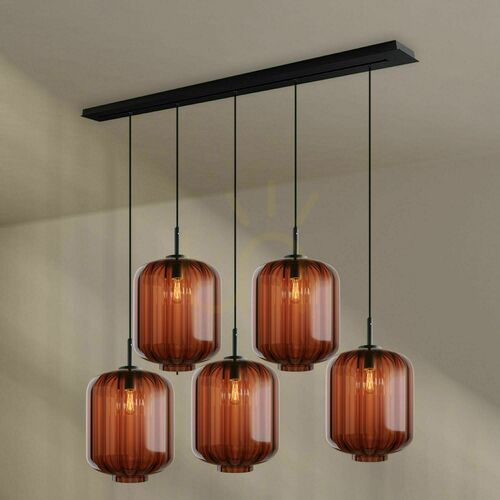 Kontrollera Ljuskrona s.luce Velo 5-armad transparent glas metall 25 cm
