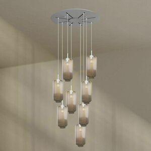 Ljuskrona s.luce Velo 8-armad vit glas metall Ø 80 cm small 9