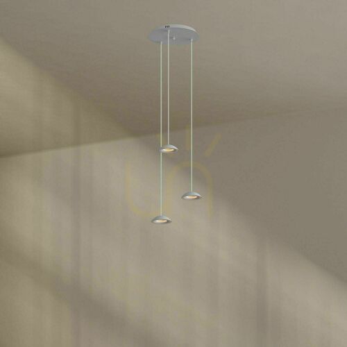 Kontrollera Ljuskrona s.luce Santa Air LED 3-ljus vit Ø40 cm maksimalt 3 meters kabel