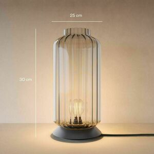 Bordslampa s.luce Velo i brun glas och metall, 36 cm, med strömbrytare small 12