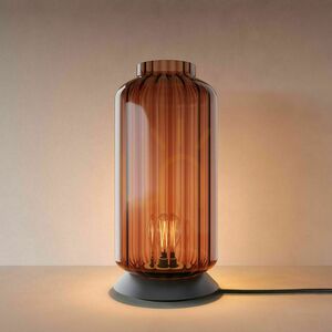 Bordslampa s.luce Velo i brun glas och metall, 36 cm, med strömbrytare small 9