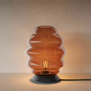 s.luce Echos bordslampa i brunt glas, E27, höjd 31 cm small 12