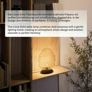 s.luce Echos bordslampa i brunt glas, E27, höjd 31 cm small 5