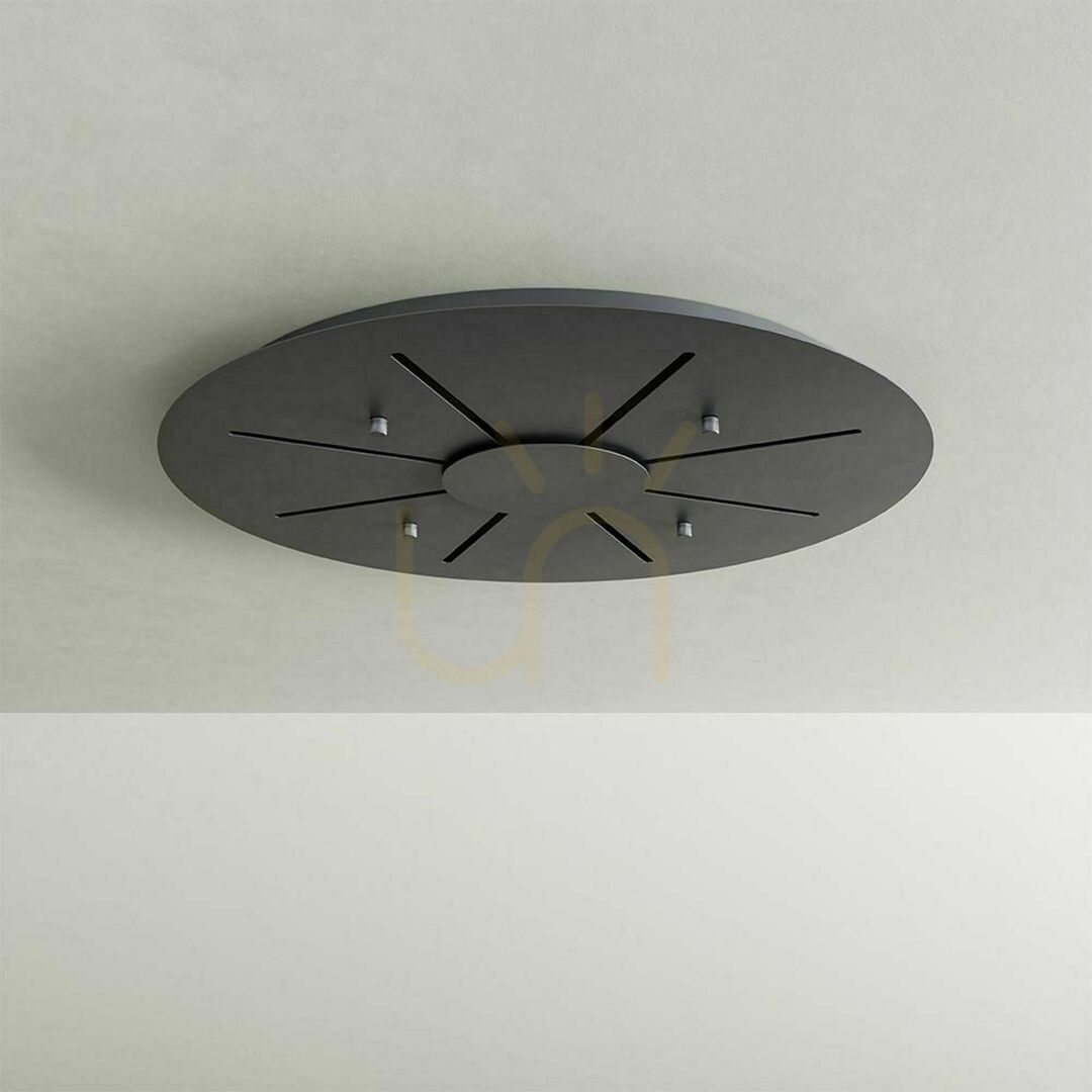 Utsikt Ljuskrona s.luce Santa Air LED vit Ø80 cm 8 ljuspunkter dimbar Ljuskrona s.luce Santa Air LED vit Ø80 cm 8 ljuspunkter dimbar