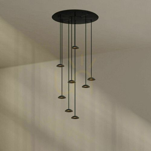 Kontrollera Ljuskrona s.luce Santa Air LED vit Ø80 cm 8 ljuspunkter dimbar
