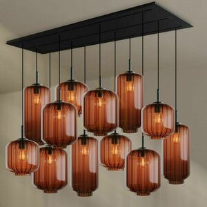 Ljuskrona s.luce Velo svart glas metall 12-armad E27 matsal small 1