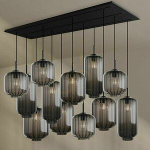 Ljuskrona s.luce Velo svart glas metall 12-armad E27 matsal small 2
