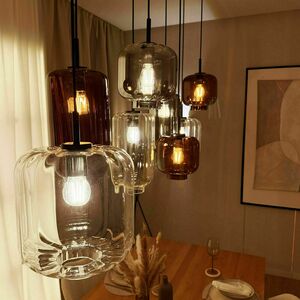Ljuskrona s.luce Velo svart glas metall 12-armad E27 matsal small 3