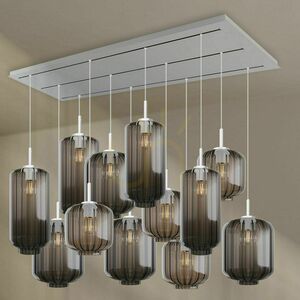 Ljuskrona s.luce Velo svart glas metall 12-armad E27 matsal small 8