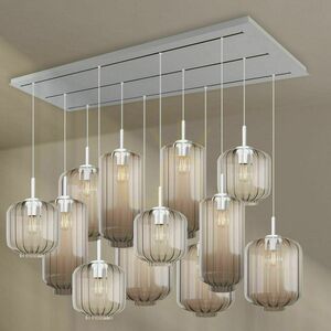 Ljuskrona s.luce Velo svart glas metall 12-armad E27 matsal small 9