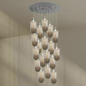 Ljuskrona s.luce Velo svart glas metall 20 ljuspunkter E27 18 cm small 9