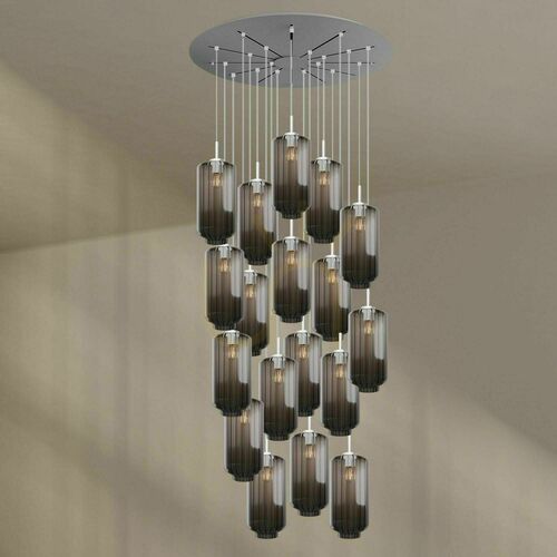 Kontrollera Ljuskrona s.luce Velo vit glas metall 20 ljuspunkter Ø120 cm