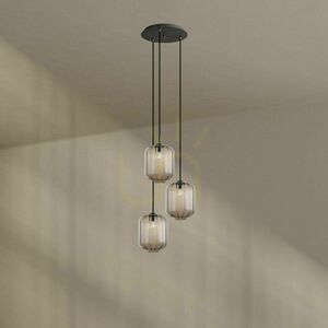 Ljuskrona s.luce Velo 3-armad transparent glas Ø40 cm E27 dimbar small 4