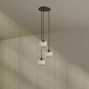 Ljuskrona s.luce Velo vit glas metall 3-armad Ø40 cm small 3