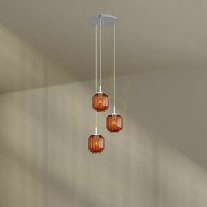 Ljuskrona s.luce Velo vit glas metall 3-armad Ø40 cm small 5