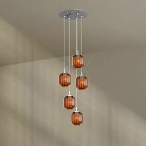 Ljuskrona s.luce Velo 5-ljus glas transparent Ø60 cm 20 cm small 8