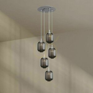 Ljuskrona s.luce Velo 5-armad brun glas metall Ø25 cm moderna ljuskrona small 13