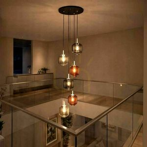 Ljuskrona s.luce Velo 5-armad brun glas metall Ø25 cm moderna ljuskrona small 0
