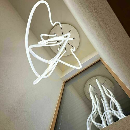 Kontrollera s.luce Arion Organic Flex LED-pendellampa, vit, 80 cm, 3000K