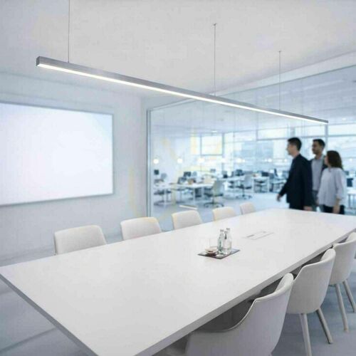 Kontrollera Pendellampa s.luce Oris LED silver rektangulär 4000K 120W för kontor
