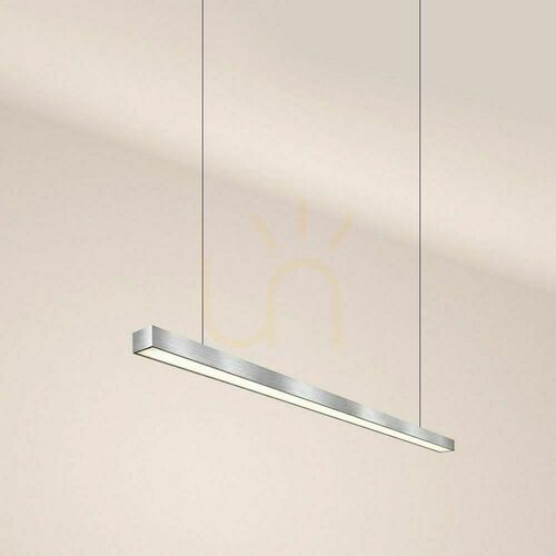 Kontrollera Pendellampa s.luce Oris LED Silver 4000K för kontor, rektangulär XL